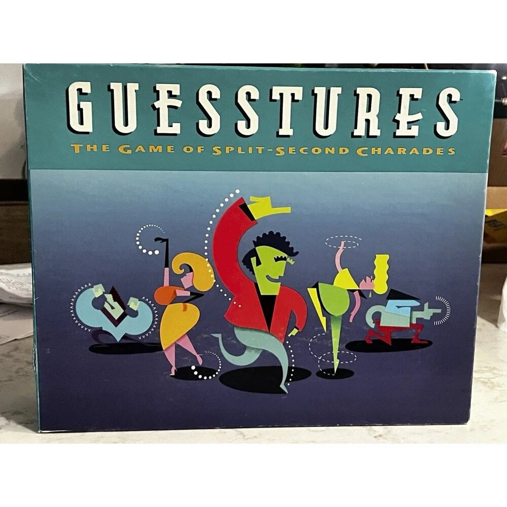 Vintage 1990 Milton Bradley Guesstures Complete Working Board Game Sealed Crayon